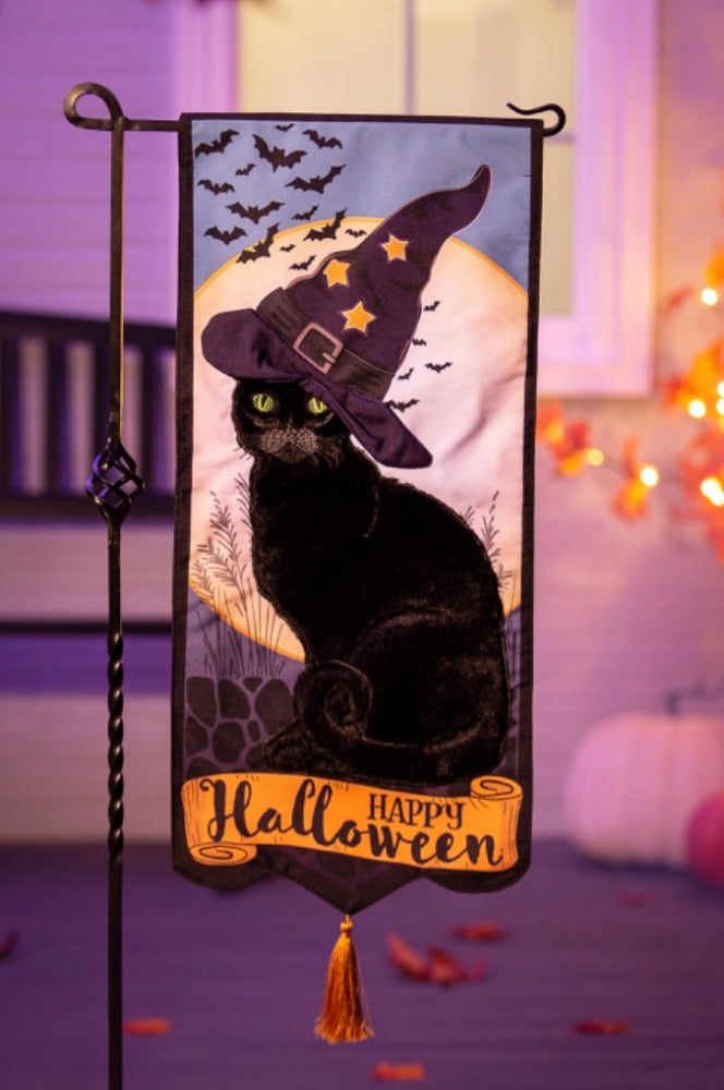 232. Happy Halloween Black Cat Flag