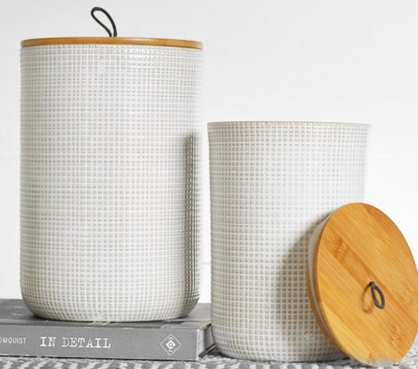 141 Checkered Canister with Lid Large