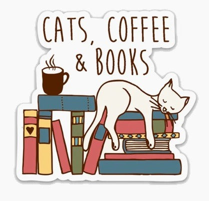 125. Cats Coffee Books Bookmark