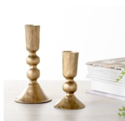 141. Gold Metal Candle Holder 6
