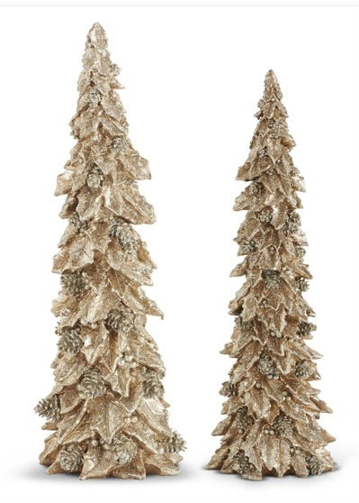 225. Holly Tree Gold Glitter Lg