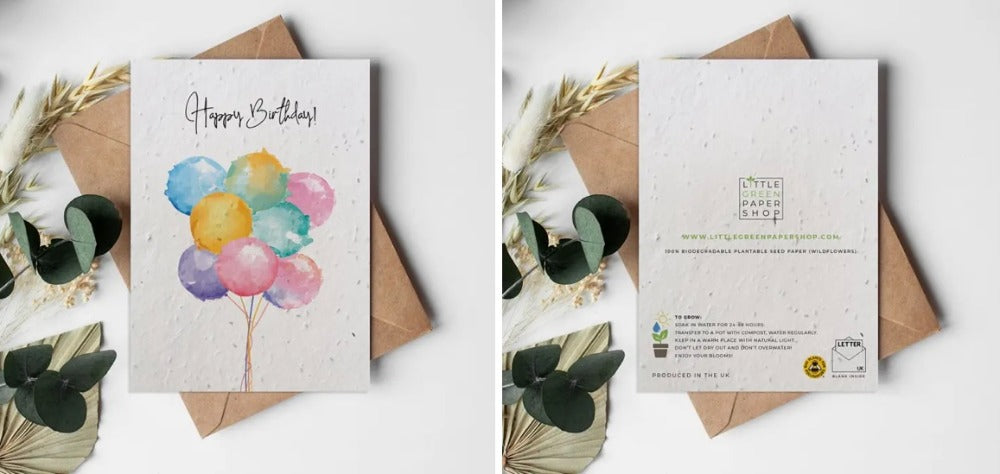 135. Happy Birthday Balloons Seed Card