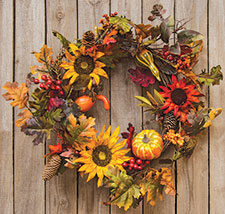 186 Harvest Sunflower Wreath