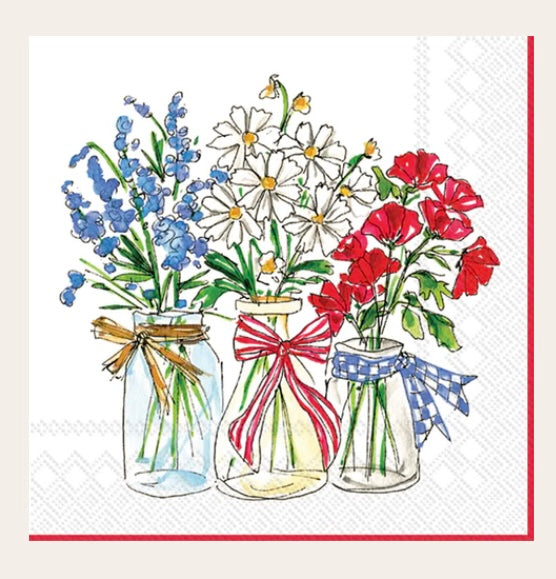 182 Patriotic Floral Napkins