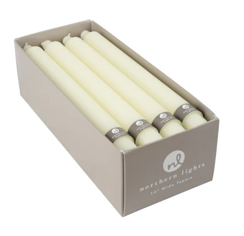 162 Ivory 10" wide taper candle