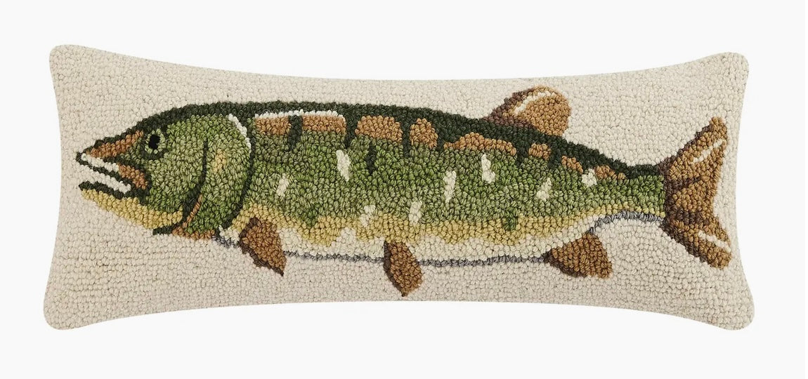 114 Northern Pike Hand Hooked Pillow