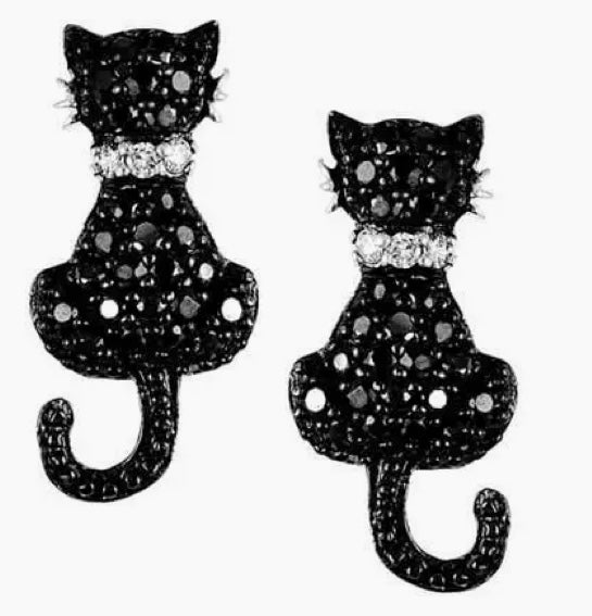 160 Black Cat Earrings