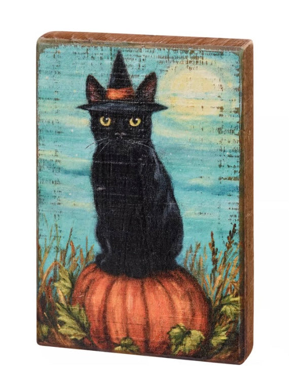 249 Cat Witch on Pumpkin Block