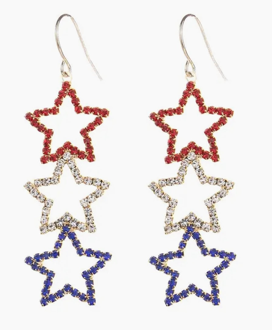 253 RWB Star Earrings