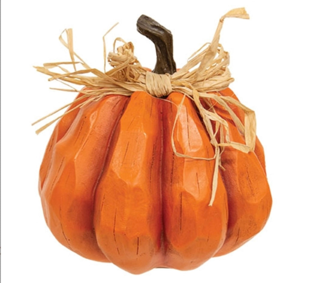 186 Orange Carved Look Pumpkin