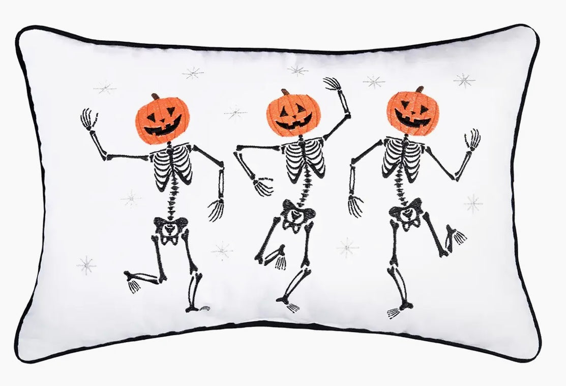 194 Pumpkin Skeleton Pillow