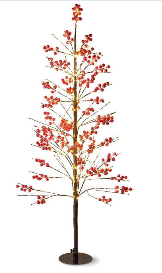 187 Red Berry LED Tree