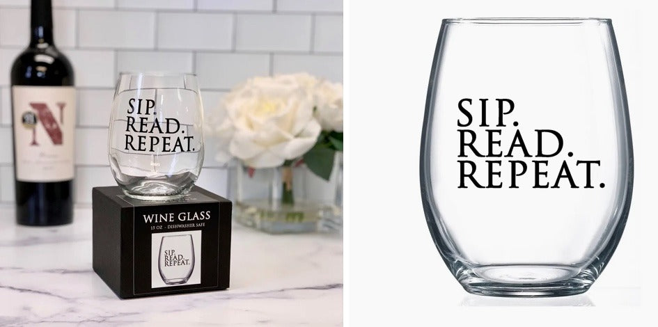 125. Sip Read Repeat Rocks glass