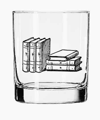125. Stack Books Rocks glass