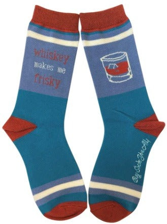 128. Whiskey Makes me Frisky Socks Womens