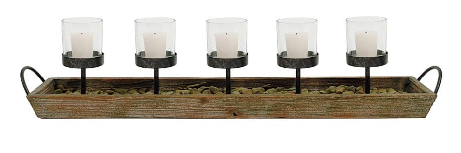 103 Wood and Metal 5 Votive Holder