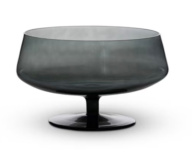 104 Florian Smoke Glass Stemmed Low Bowl