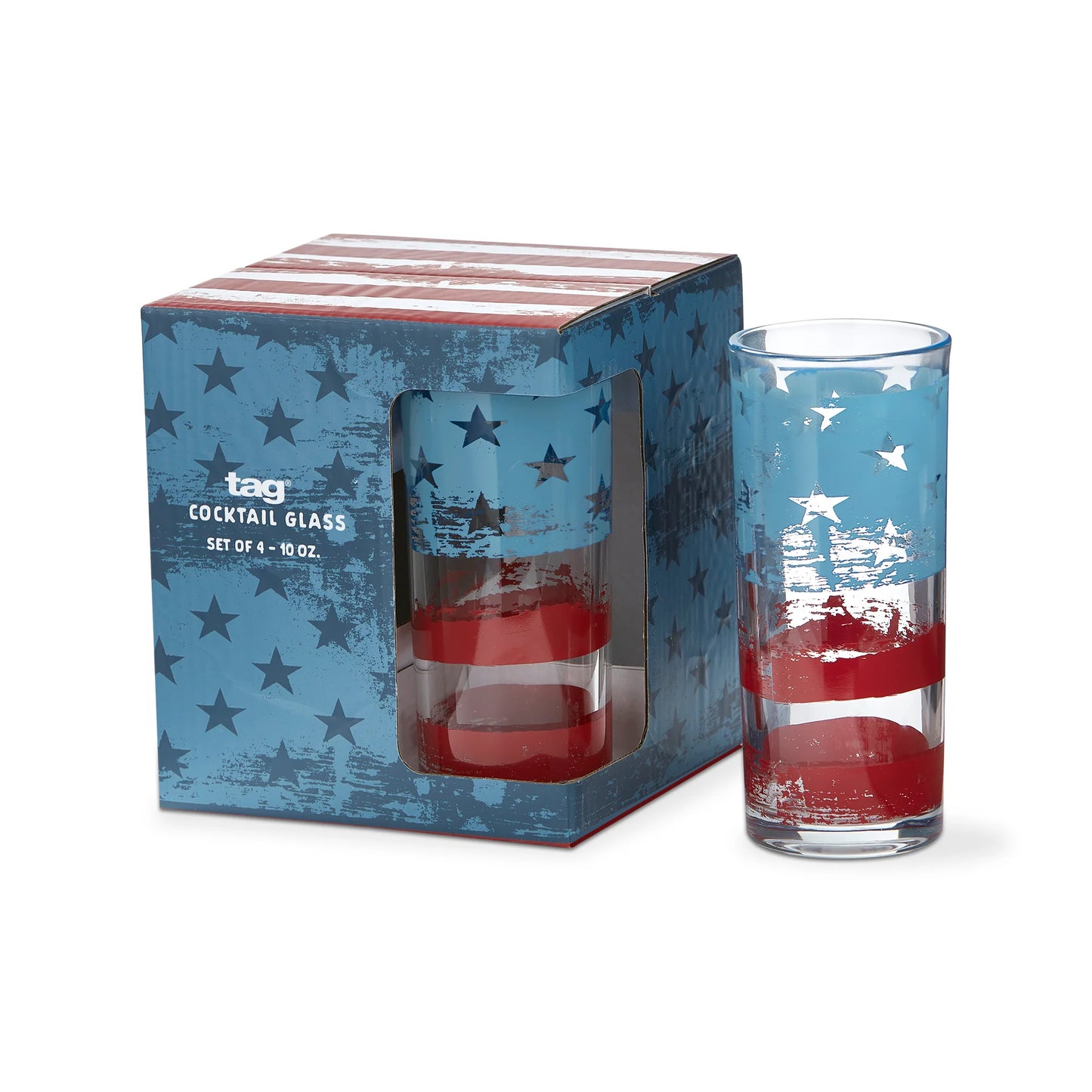 187. RWB 10 oz Glass