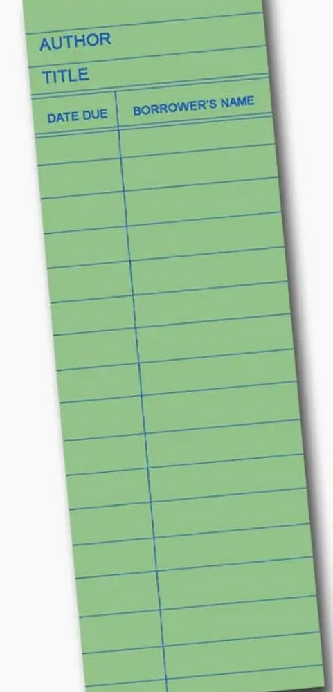 125. Green Library Card Bookmark