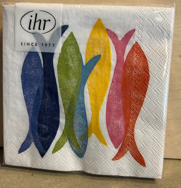 182. Hand Stamped Fish Cocktail Napkin