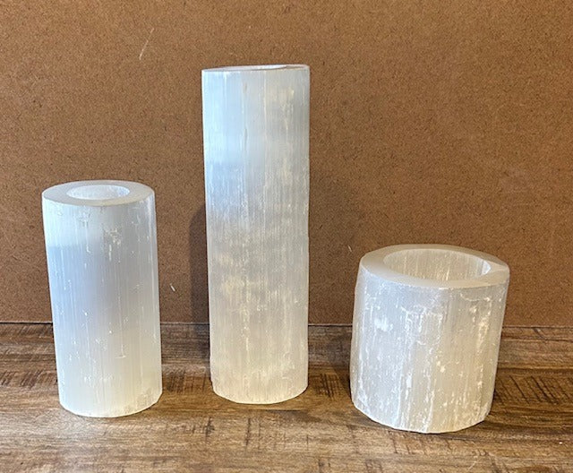 173. Selenite Tea light holder Large