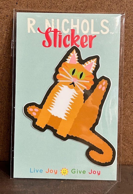 165. Sitting Cat Orange Sticker