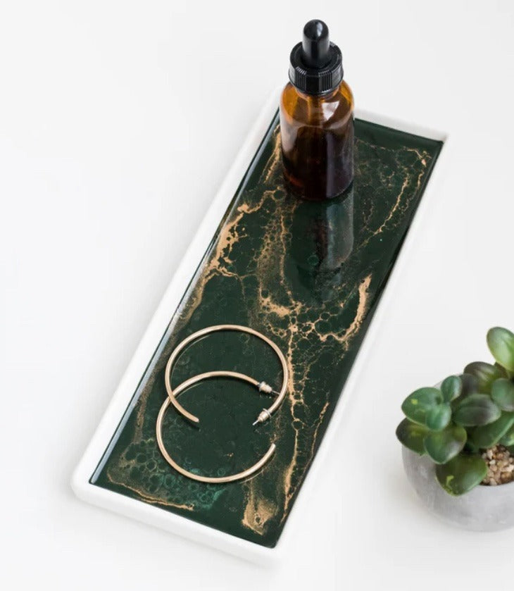 218. Sm Ceramic Tray Jade