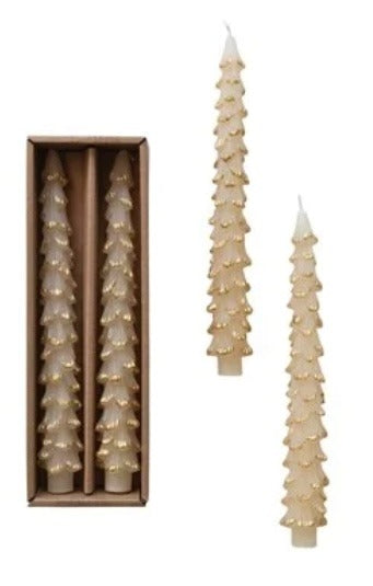 103. White/gold Tapers 10"