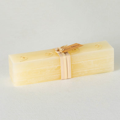 101. 12" Cream Layered Brick Candle