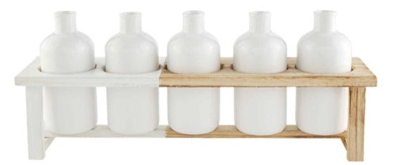 179. Ceramic Vases with wood Stand