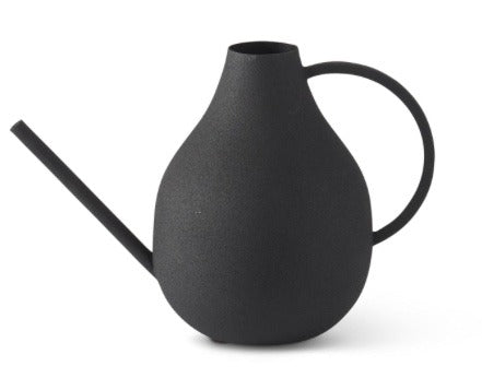 225. 7" Textured Black Metal Watering Can