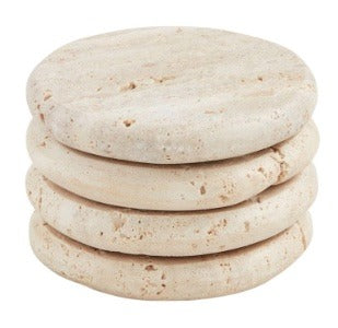 179. Travertine Coasters Natural set/4