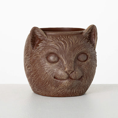 101. Brown Outdoor Cat Planter