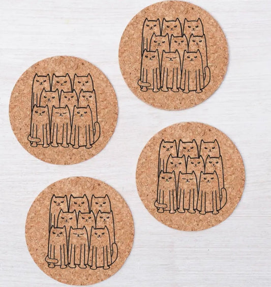 210. Cat Coasters set/4