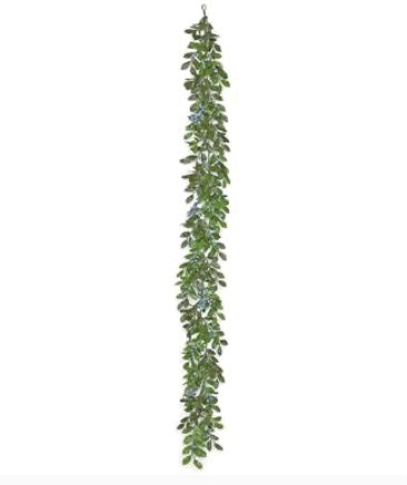 156  Blueberry & Foliage Garland 6'