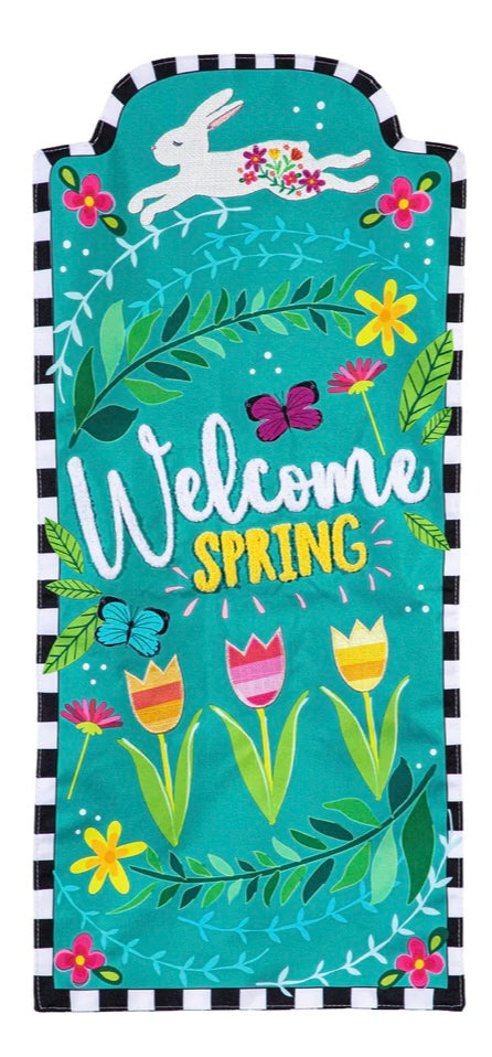 232   Welcome Spring Garden Bunny Flag
