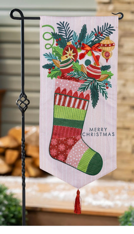 232  Christmas Stocking Celebration Garden Flag