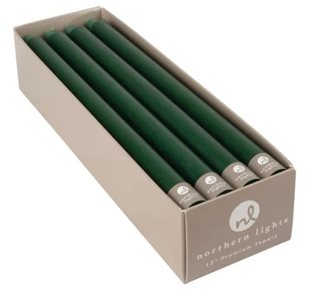 162  Hunter Green 12" taper candle