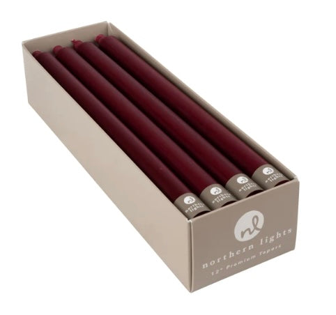 162 Bordeaux 12" taper candle