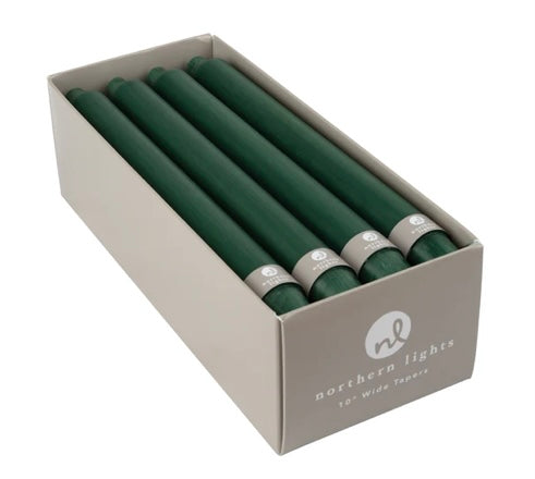 162  Hunter Green 10" wide taper candle