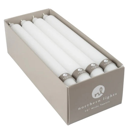 162  White 10" wide tapers
