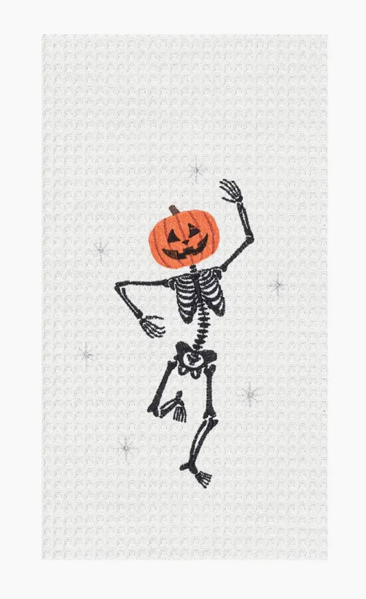 194  Pumpkin Skeleton Towel