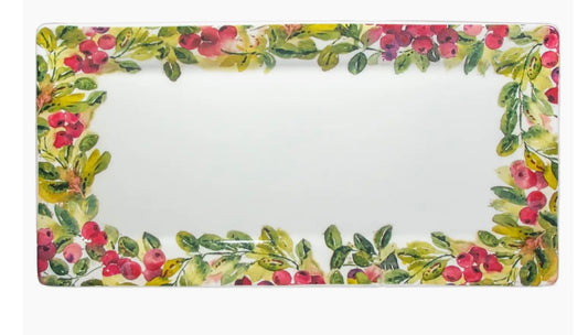182  Cranberry Wreath Platter