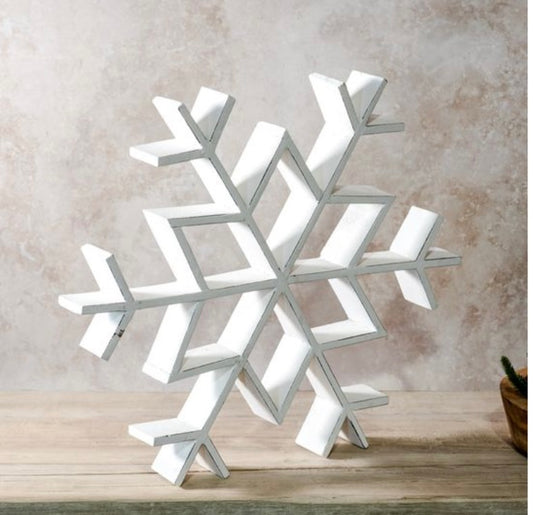 141  White Wash Wood Snowflake  16'