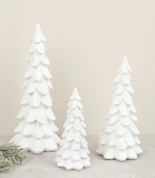141  White Glitter Tree Large