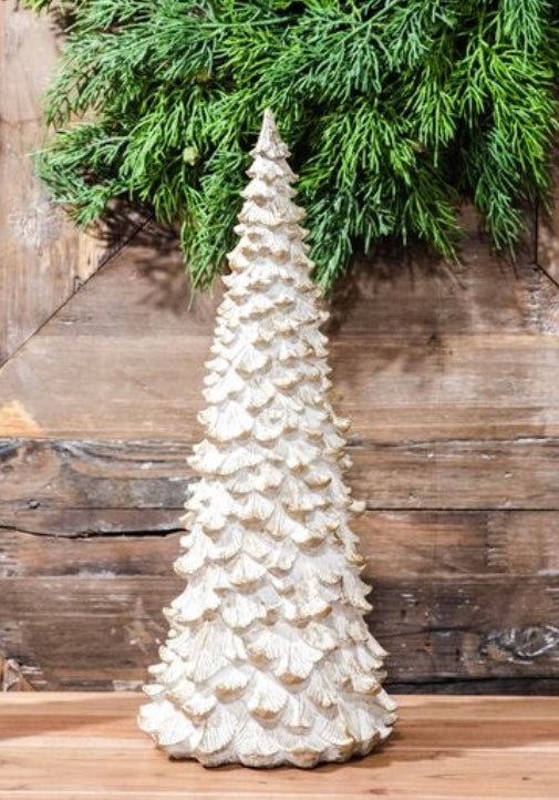 141  Snowy White Tree with Gold Tips