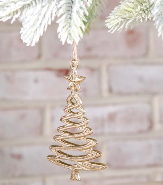 141  Gold Twisted Tree Ornament