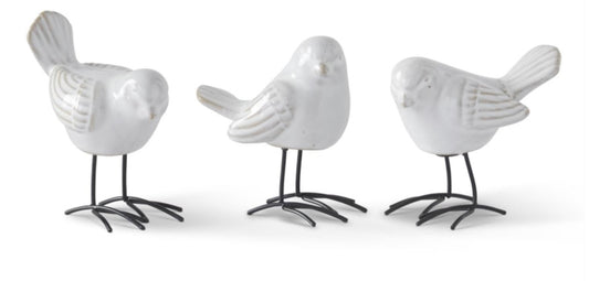 225  White Ceramic Birds