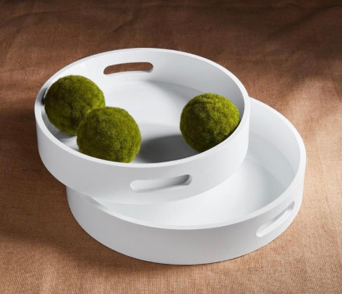 179  White Lacquer Tray Lg