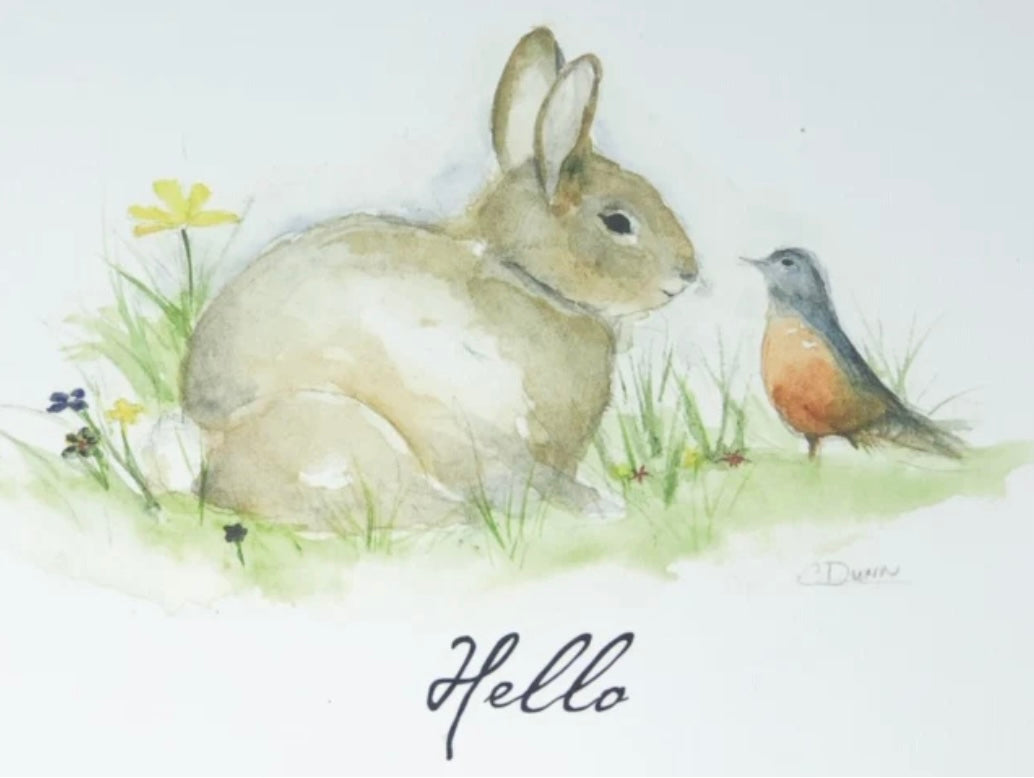 159  Bunny Bird Note Card